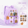 A purple Capybara Kids school backpack designed for children aged 1 to 2 years with ergonomic support.