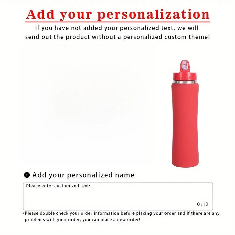 Custom Engraved Insulated Stainless Steel Water Bottle with Straw