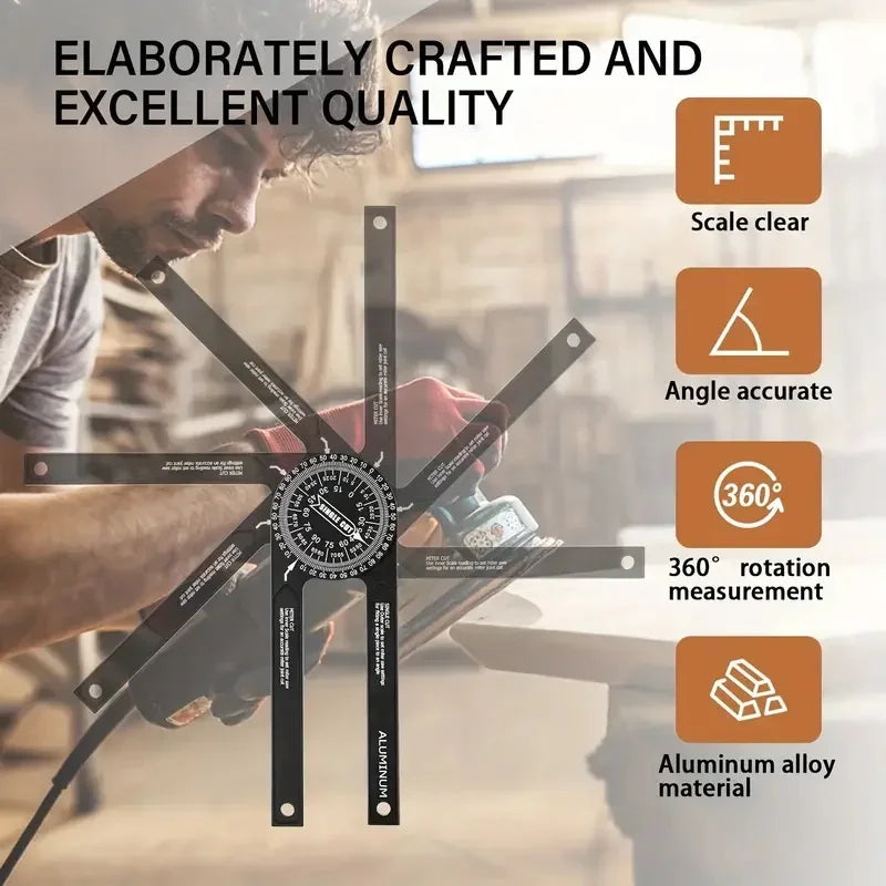 360° Miter Saw Protractor with Laser-Engraved Scales