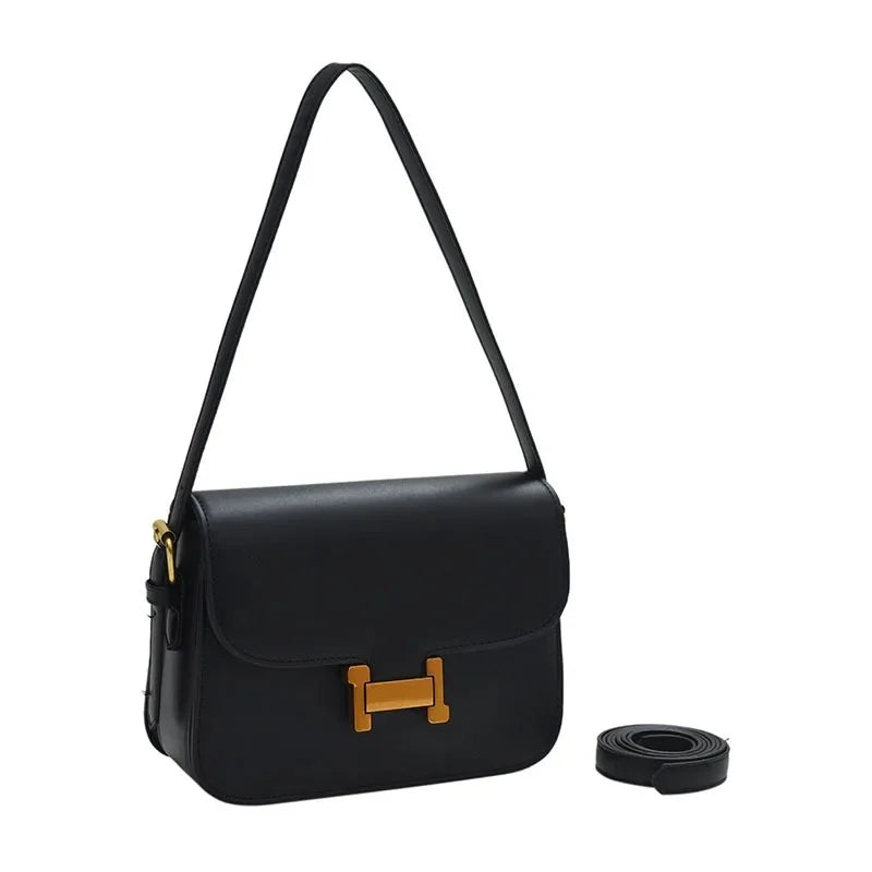 Korean Retro Square Crossbody Bag for Women – Compact Commuter Shoulder Bag