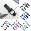 A set of carbon fiber rear trunk locking buckles and latch for cars.