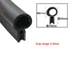 Black U-shaped EPDM rubber edge trim with a loop for sealing