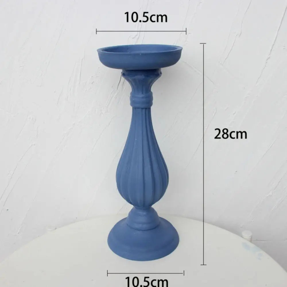 Set of 3 Wooden Candlestick Holders - Antique Style Decor
