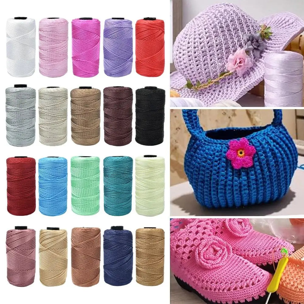 Various colors of soft polyester yarn and thread for knitting and crochet projects