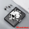 Skull Print Stainless Steel Credit Card Holder Wallet