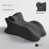 A dark gray memory foam body pillow shown in a side profile with an adjustable pillow section.