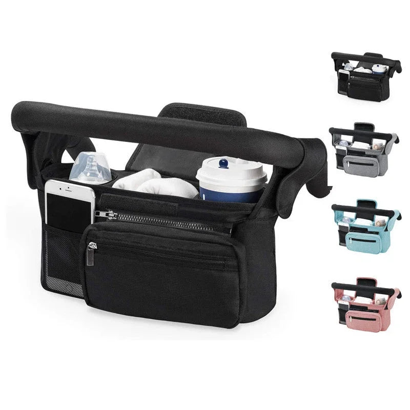 Universal Stroller Organizer with Insulated Cup Holders and Detachable Phone Bag