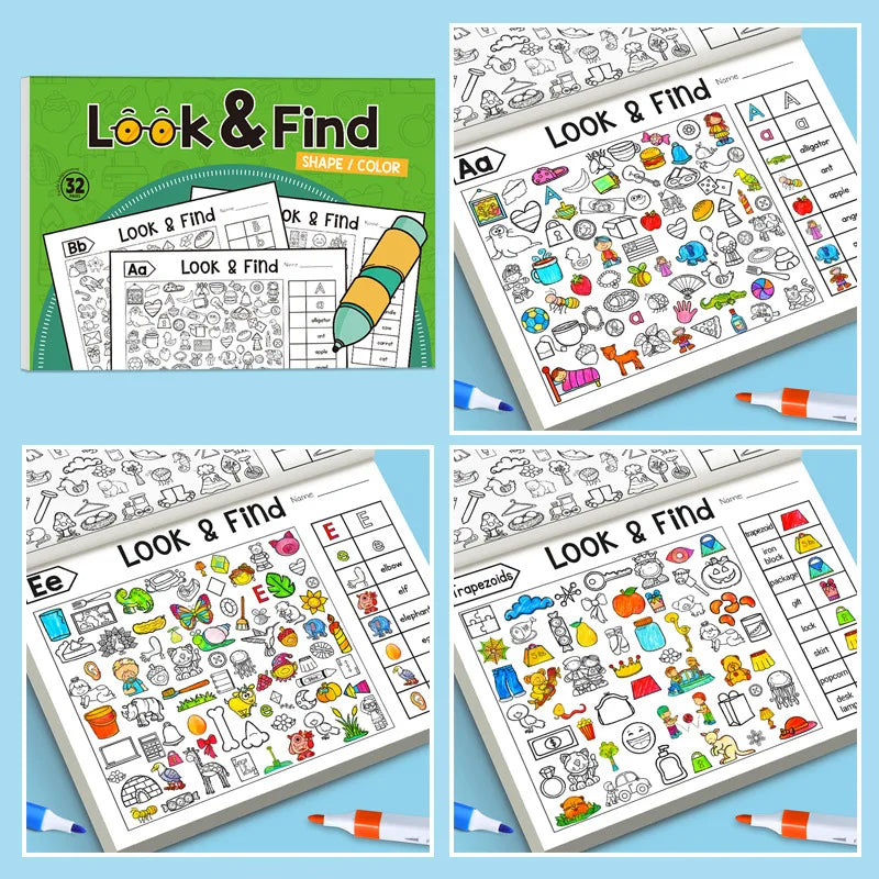 Interactive Find & Color Activity Book for Kids
