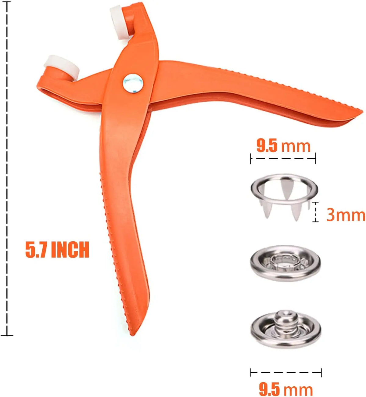 Metal Snap Fastener Kit with Hand Press Pliers & Storage Box