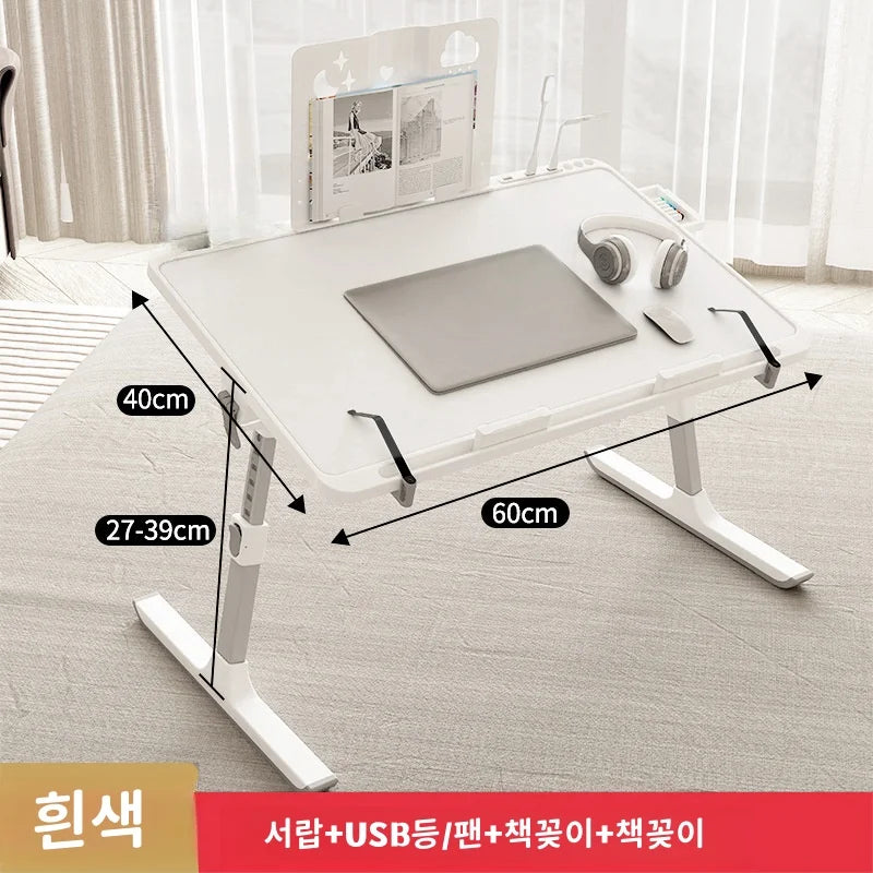 Adjustable Laptop Bed Tray with Storage Drawer