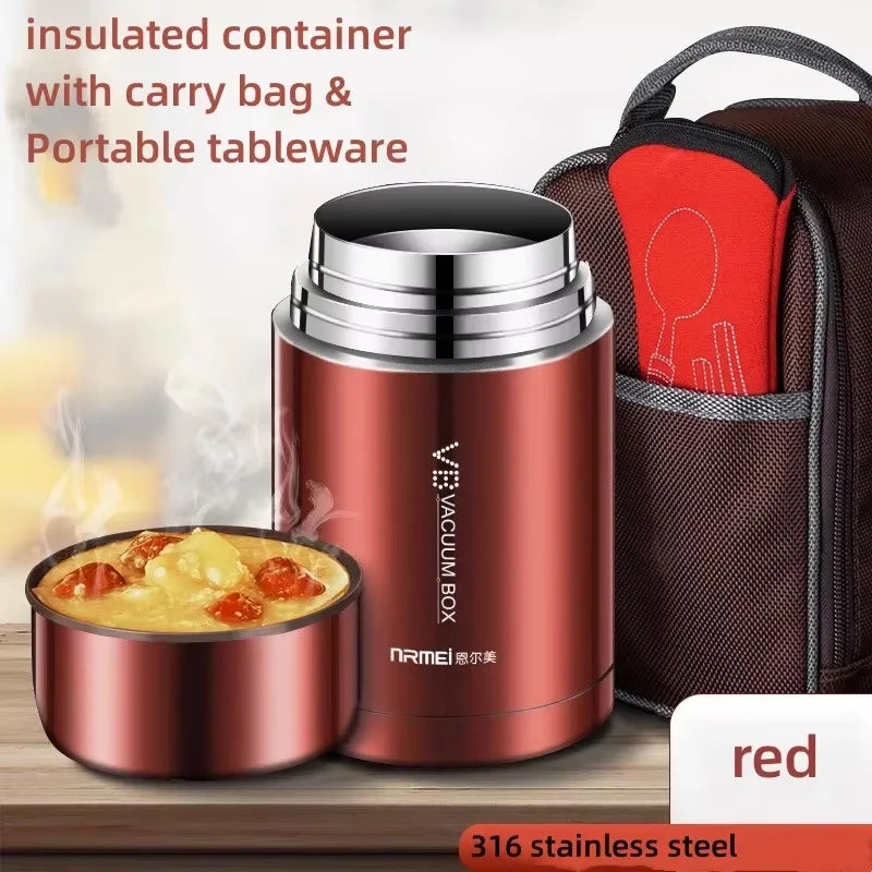 316 Stainless Steel Insulated Food Jar with Foldable Spoon
