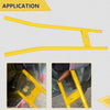 Yellow heavy-duty truck brake spring installer and remover tool shown in application.