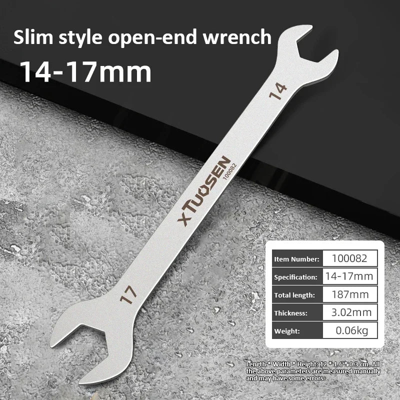 Ultra-Thin Dual-End Open Wrench for Tight Spaces