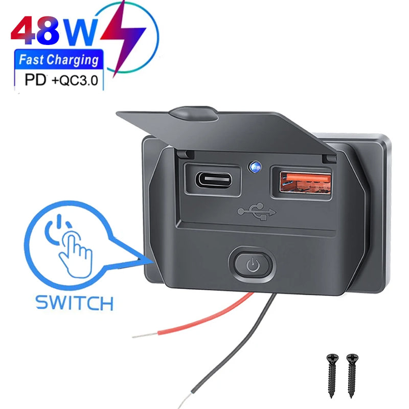 Dual USB Auto-Ladegerät mit PD & QC3.0 Schnellladung
