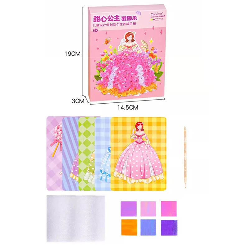 Rainbow Paper Puncture Painting Craft Kit for Kids