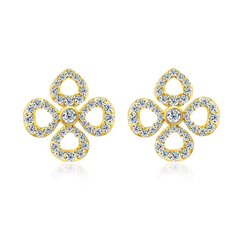 Round Cut Moissanite Stud Earrings in Sterling Silver