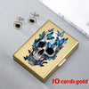 Skull Print Stainless Steel Credit Card Holder Wallet