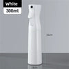 A white 300ml fine mist spray bottle with a pump dispenser shown standing upright.
