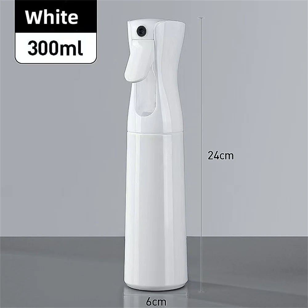 A white 300ml fine mist spray bottle with a pump dispenser shown standing upright.