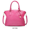 Vintage Croc-Embossed Structured Satchel Handbag