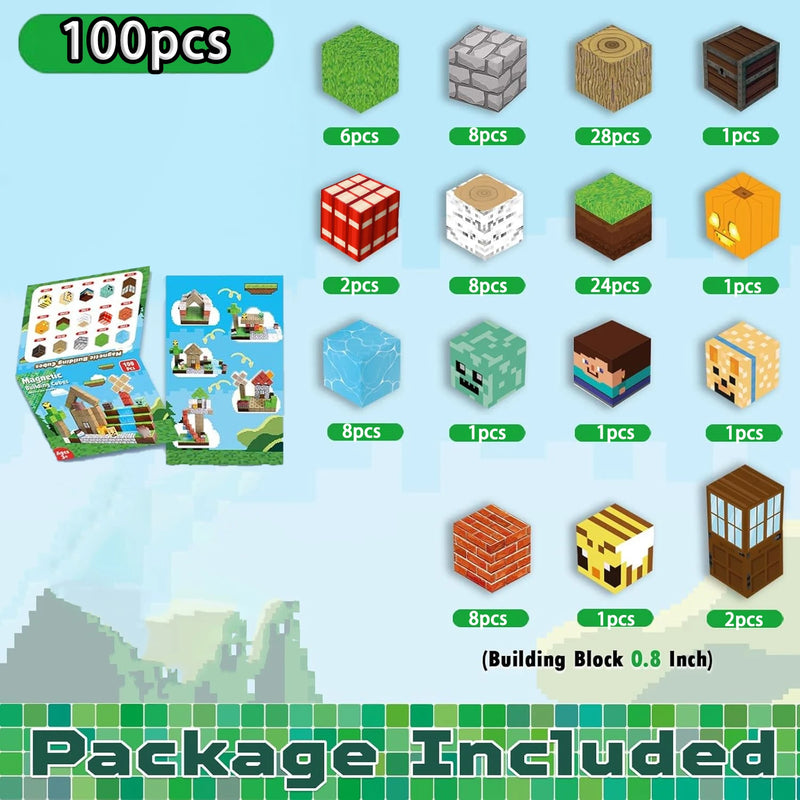 Magnetic Building Blocks - Mine World & Forest House Set
