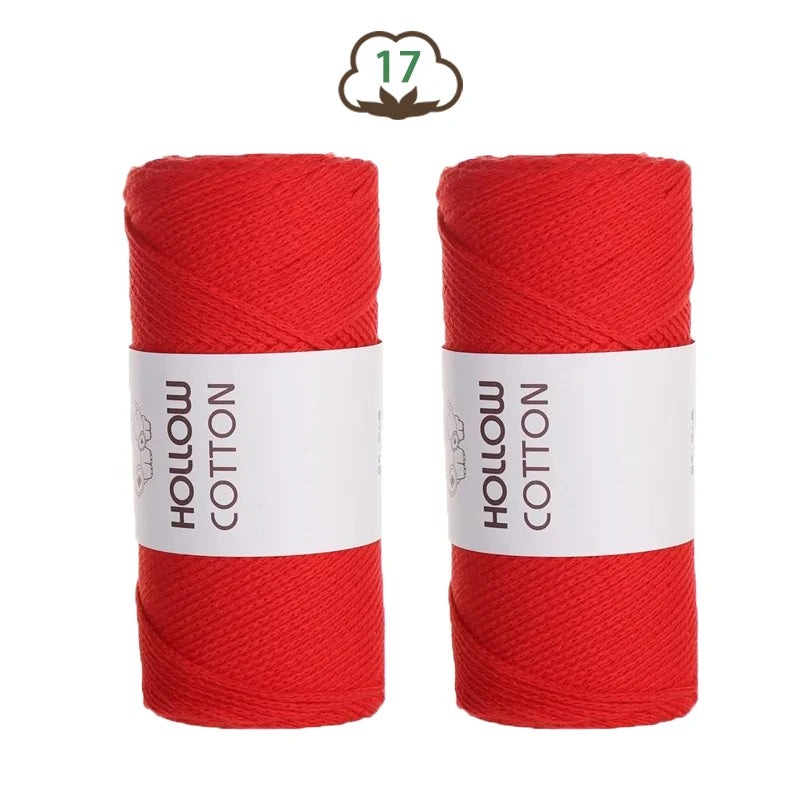 Soft Hollow Cotton Yarn for Knitting and Crochet