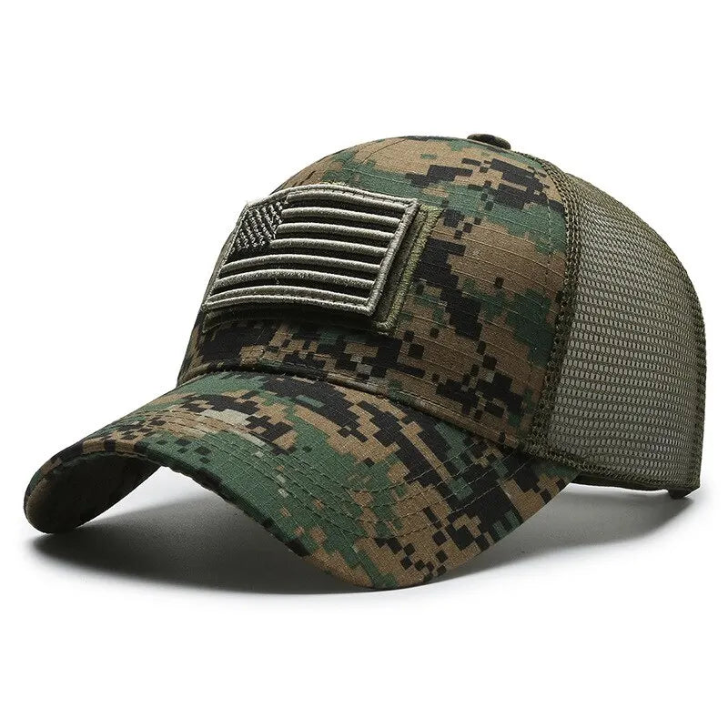 Gorra de béisbol con Camuflaje de Bandera Bordada