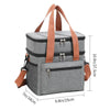 Insulated Double-Layer Lunch Tote with Shoulder Strap