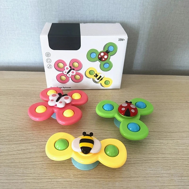 Suction Cup Spinning Bath Toys for Babies (Set of 3)