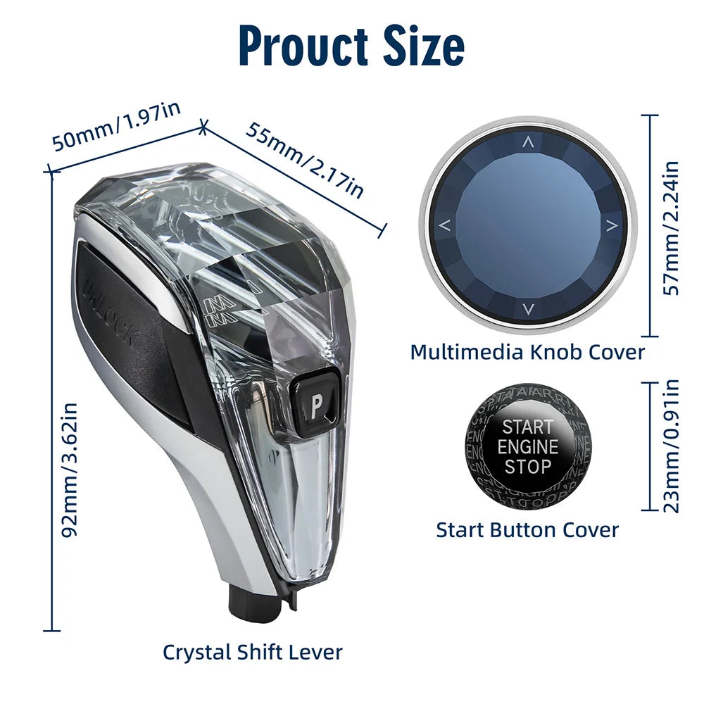 Crystal Gear Shift Knob Set for Select BMW Models
