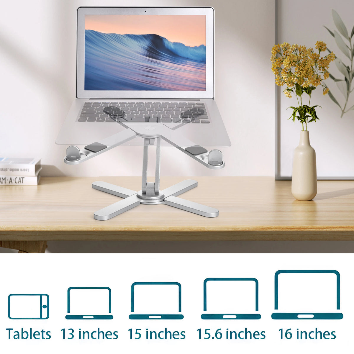 Foldable Aluminum Laptop Stand with 360° Rotation