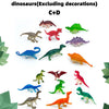 A collection of 16 mini and realistic little dinosaurs in various colors and poses.