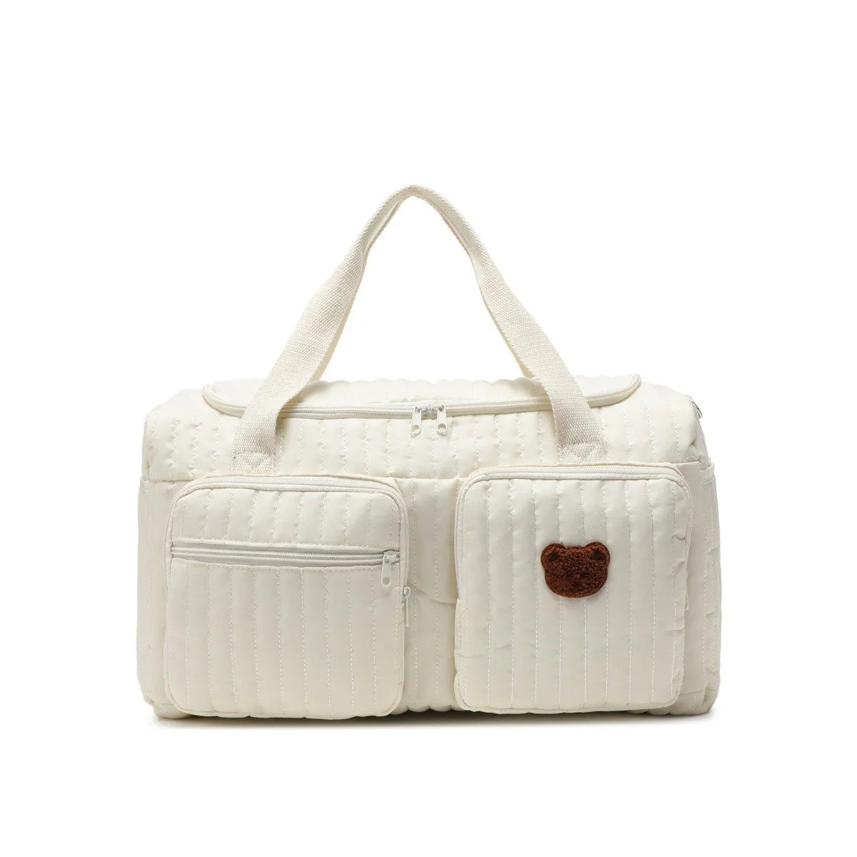 Charming Bear Embroidery Diaper Bag for Modern Parents