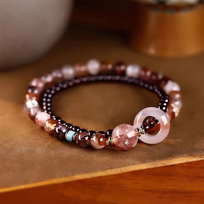 Double Circle Crystal Bead Bracelet