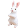 A white plush rabbit stuffed animal with pink inner ears and a sweet expression.