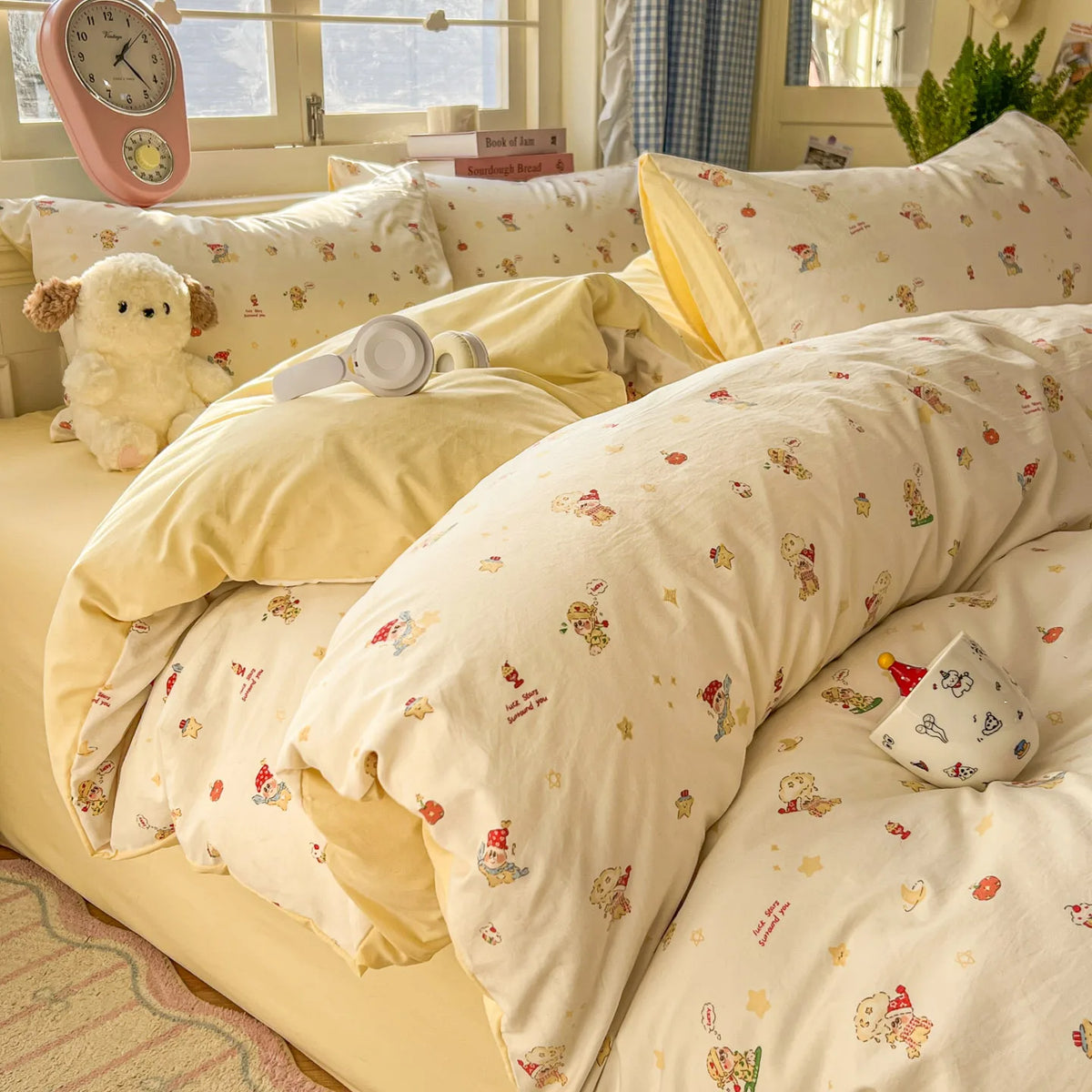 Washed Microfiber Duvet Cover Set with Pillowcases
