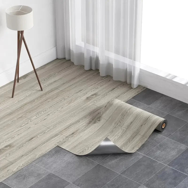 Roll of wood grain PVC self-adhesive decal for wall and floor decoration