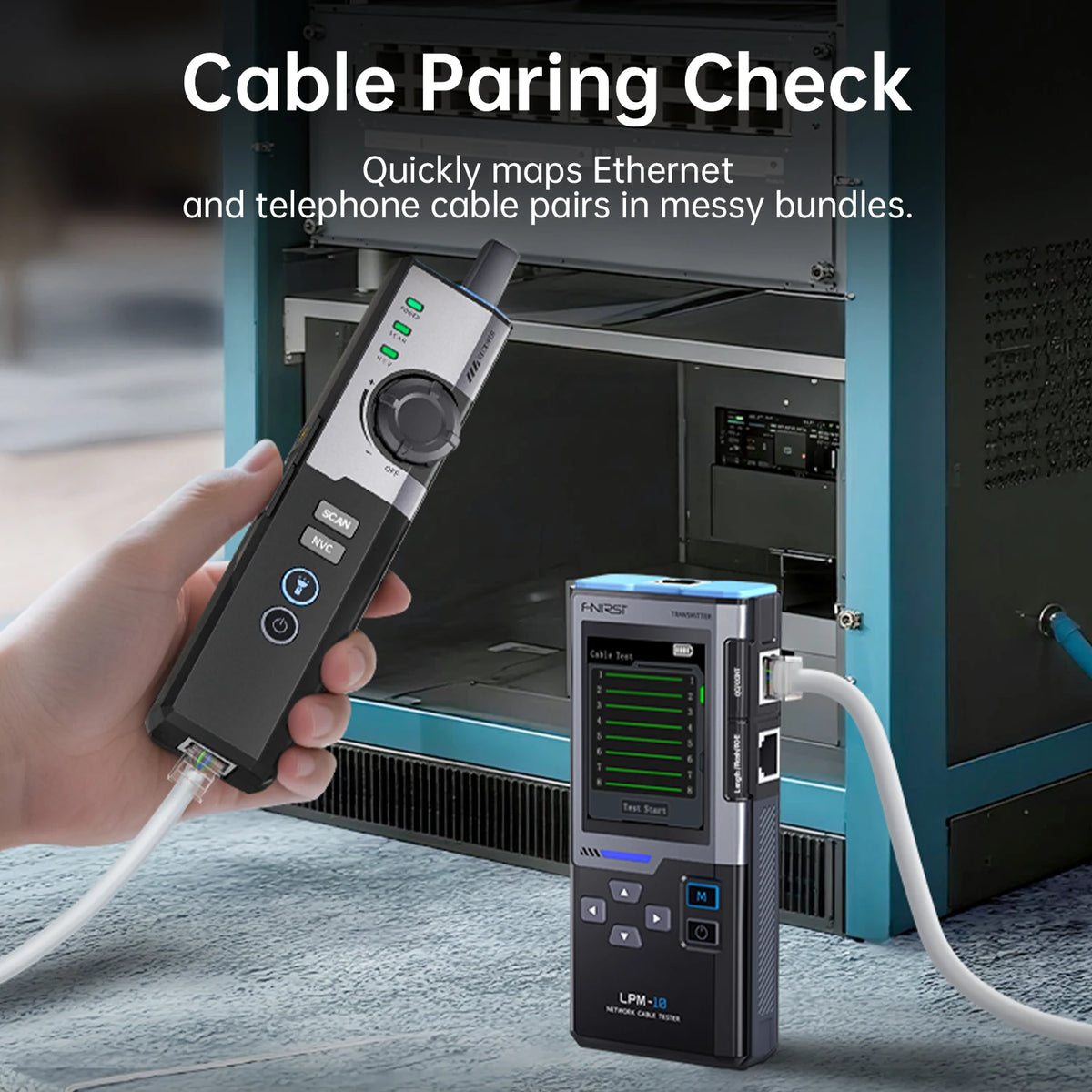 Multifunctional Network Cable Tester with Line Finder, PoE Detection & Port Flashing