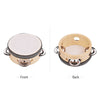 Compact Wooden Hand Tambourine with Metal Jingles