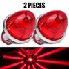 Two waterproof LED side marker lights shown with a close-up of the light beam pattern.