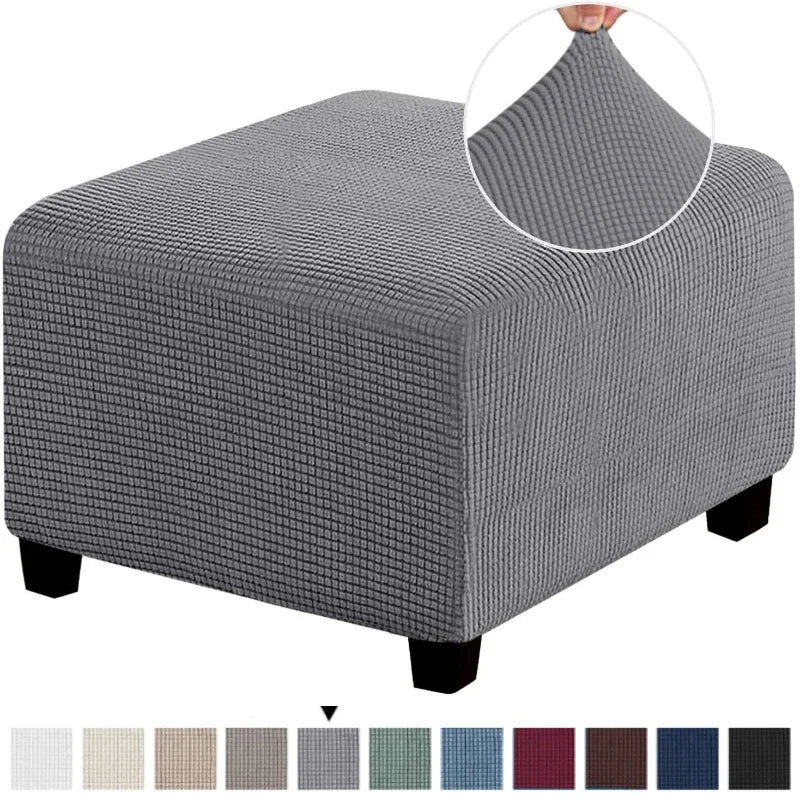 Stretchable Jacquard Footrest Ottoman Cover