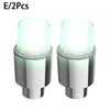 Two motion-activated LED tire valve lights for bikes, cars, and motorcycles.