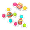 A set of colorful baby suction cup spinner toys with rattling sensory beads in various bright colors.