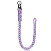 Heavy-duty 550 paracord neck lanyard with a metal clip and key ring in purple and pink.