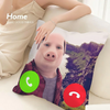 A novelty throw pillow cover featuring a photo of John Pork with call icons on the front.