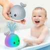 Whale Water Sprinkler Bath Toy with Glowing LED Lights