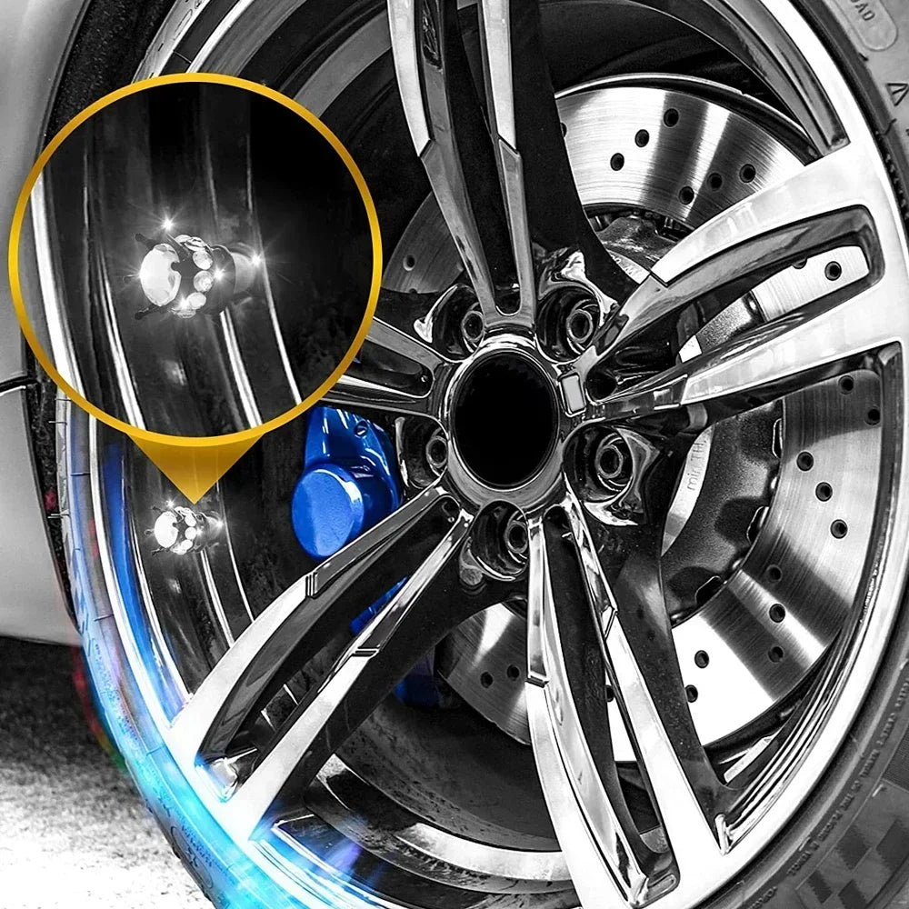 Crystal Crown Tire Valve Caps - Set of 4