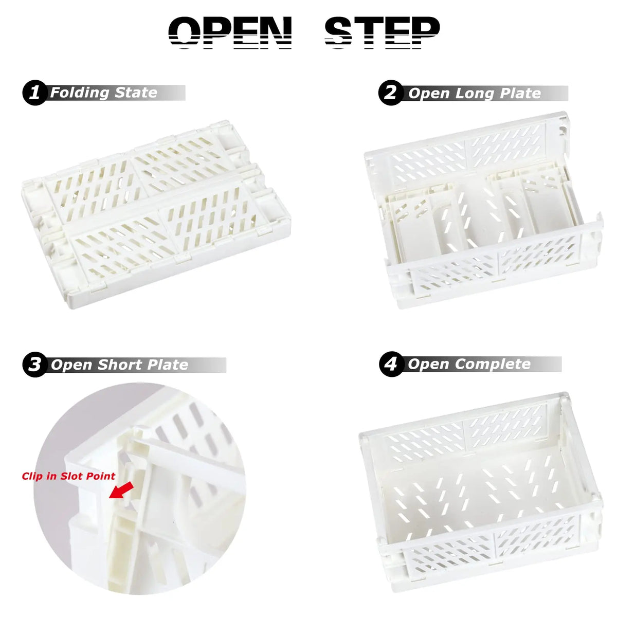 Collapsible Plastic Storage Baskets, Set of 2
