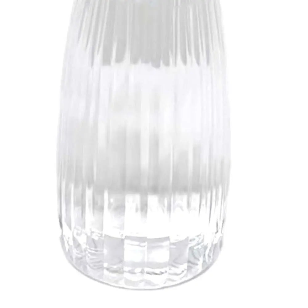 Clear Striped Plastic Flower Vase for Desk & Home Decor