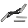 A professional brick jointer set featuring a cast aluminum handle and various metal pieces.